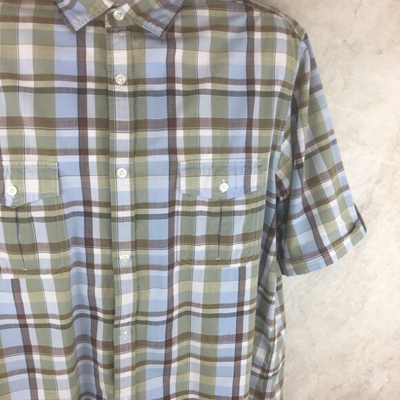 Claiborne Plaid Short-Sleeve Button-Up Shirt Men's Size LT (Large Tall) - Picture 14 of 16